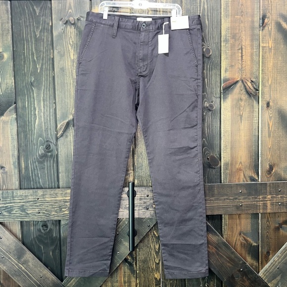 NWT Madewell Slim Chino Pants 38 x 34 Coal Black Coolmax Edition Casual Straight - Picture 1 of 11